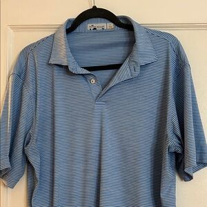 Peter Millar featherweight Blue Striped Polo Shirt